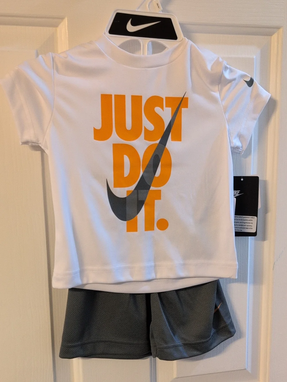 NWT Nike Tee with Logo and Gray Athletic Shorts